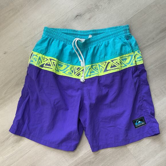 Vintage Y2K Quicksilver Board Shorts Swim Trunks Size 34 - Picture 1 of 14